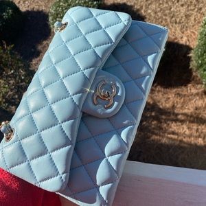CHANEL
Lambskin Quilted Mini Rectangular (Light Blue)